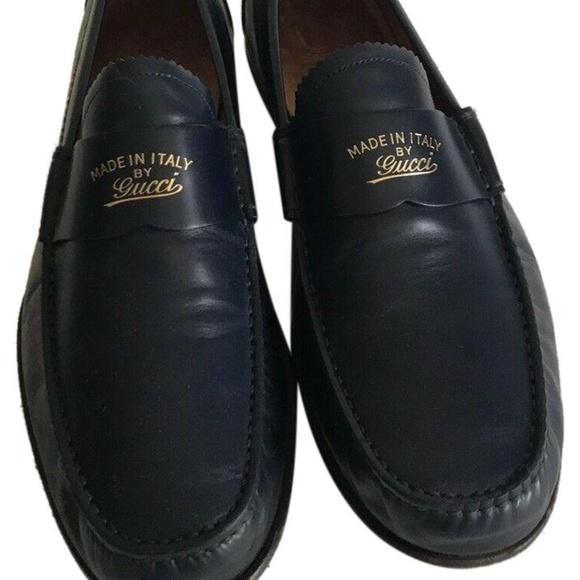 Gucci Other - Gucci Unisex Navy Leather Loafers